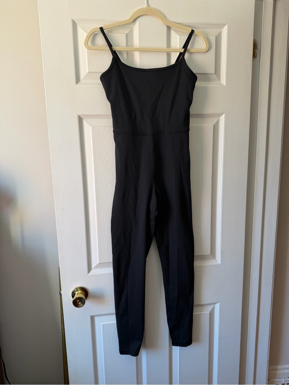 Gap Fit Black Slim Unitard with Spaghetti Straps